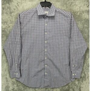 Peter Millar Men's Crown Finish Shirt XL Multicolor Plaid Long‎ Sleeve Button Up